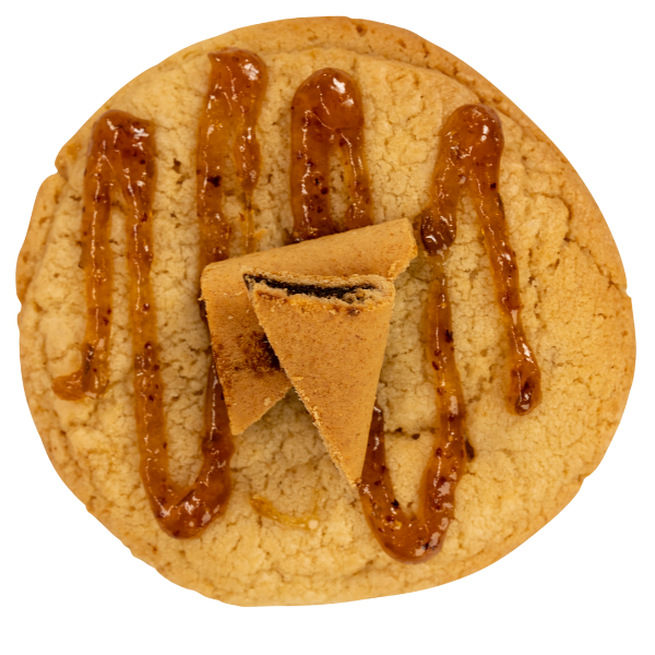 Fig Newton Our signature butter cookie stuffed with fig compote, drizzled with fig jam and a fig newton!