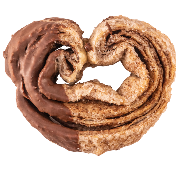 Chocolate Palmier House made chocolate puff pastry layered with sugar in the raw, baked to crispy perfection and dipped in a chocolate magic shell.